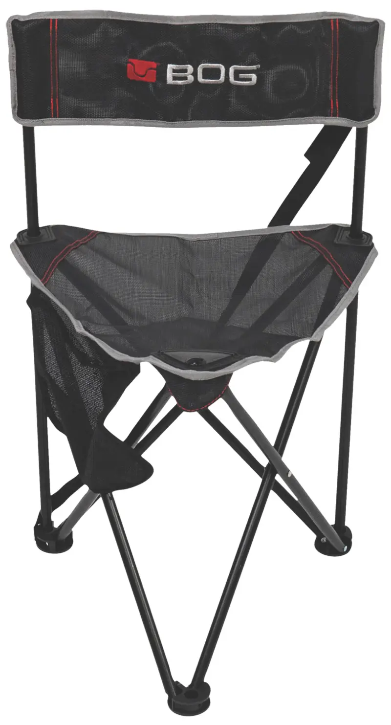 Bog-Pod 1117130 Triple Play Chair, 3 Legs, Black, Steel Frame, Exterior Pocket