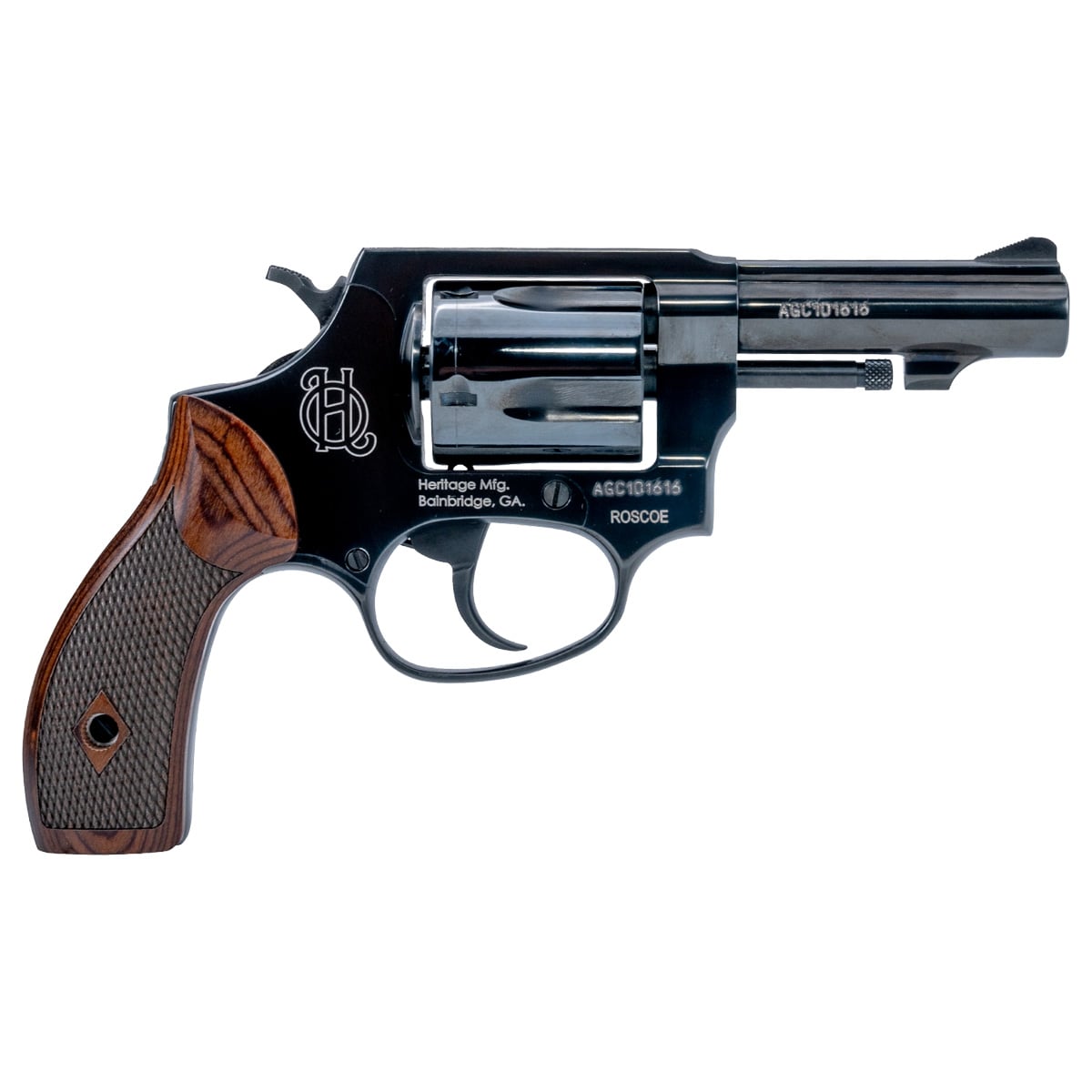 Heritage Roscoe .38 Special +P 3" 5rd Revolver, Black w/ Wood Grip - HR38B3W