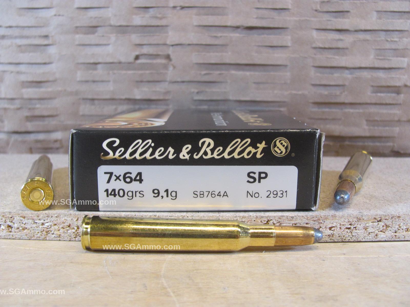 400 Round Case – 7X64 Sellier Bellot 140 Grain Soft Point Ammo – SB764A