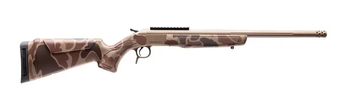 CVA CR4446D Cascade Takedown 300 Blackout 1rd 20" Flat Dark Earth Cerakote Stainless Steel Threaded Barrel Receiver w/Picatinny Rail, Duck Camo Synthetic Stock