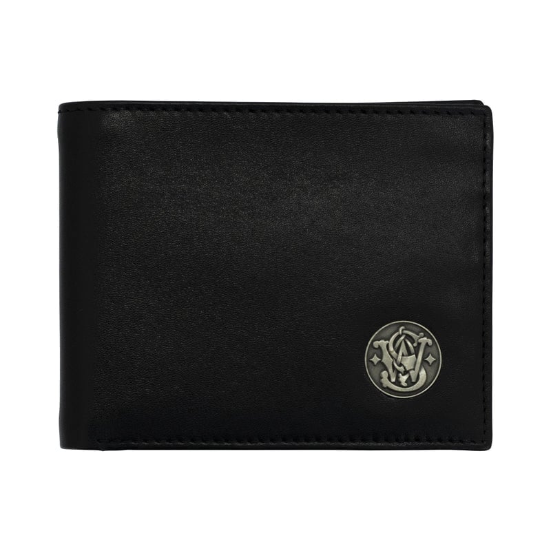 Rugged Rare S&W 4.44" x 3.50" Bi-Fold Wallet, Black