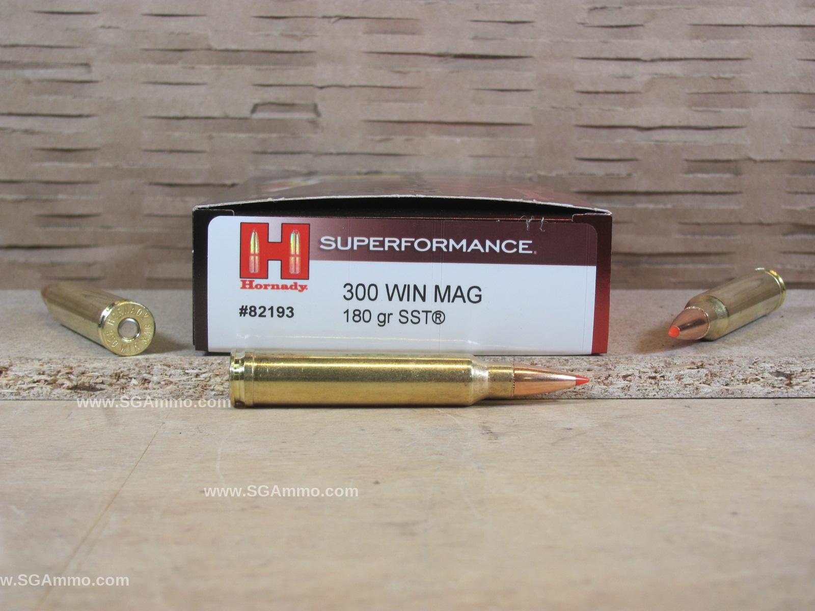 200 Round Case – 300 Winchester Magnum 180 Grain SST Hornady Superformance Ammo – 82193