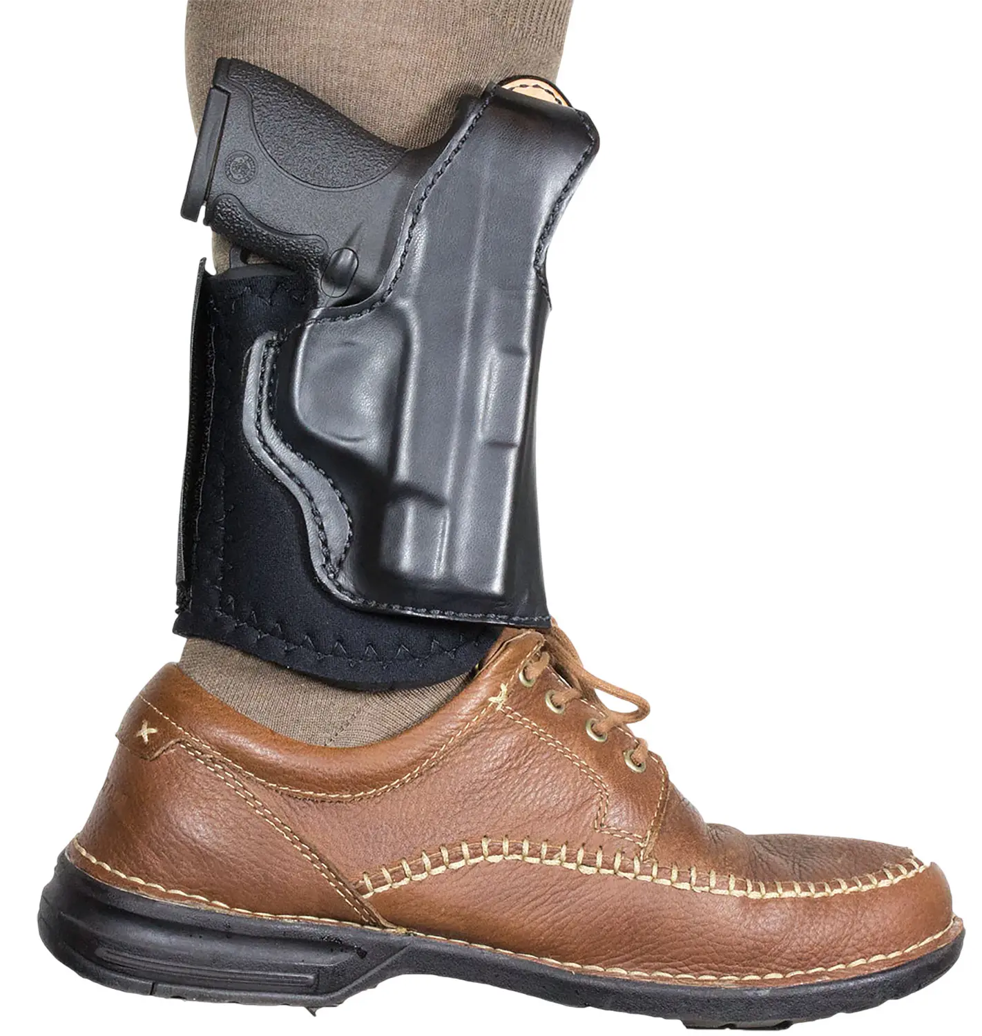DeSantis Gunhide 014PC5ZZ0 Die Hard Rig Ankle Black Leather Fits S Bodyguard 2.0 Right Hand