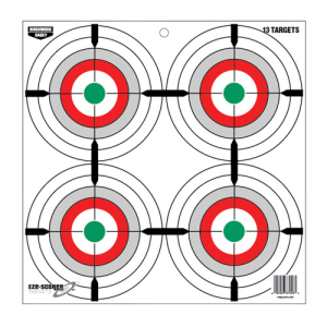 BIRCHWOOD CASEY Eze-Scorer 12" Multiple Bull's-Eye Paper 13 target