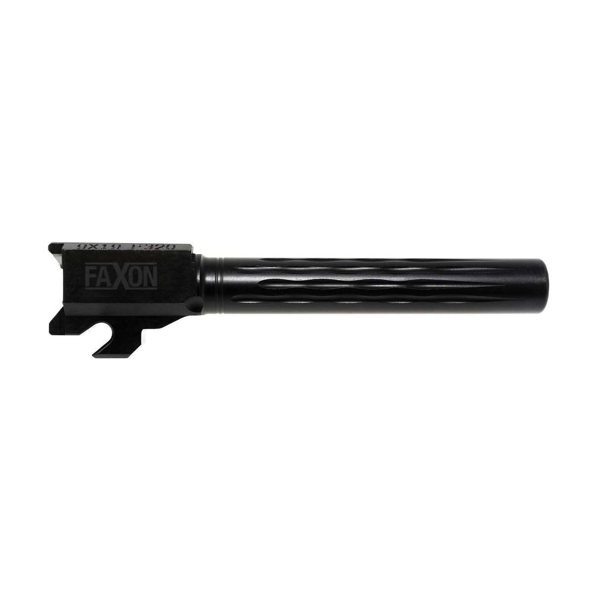 Faxon Firearms Button Rifled Flame Fluted Drop-In Barrel 9mm Fits Sig Sauer P320 Full-Size, Black