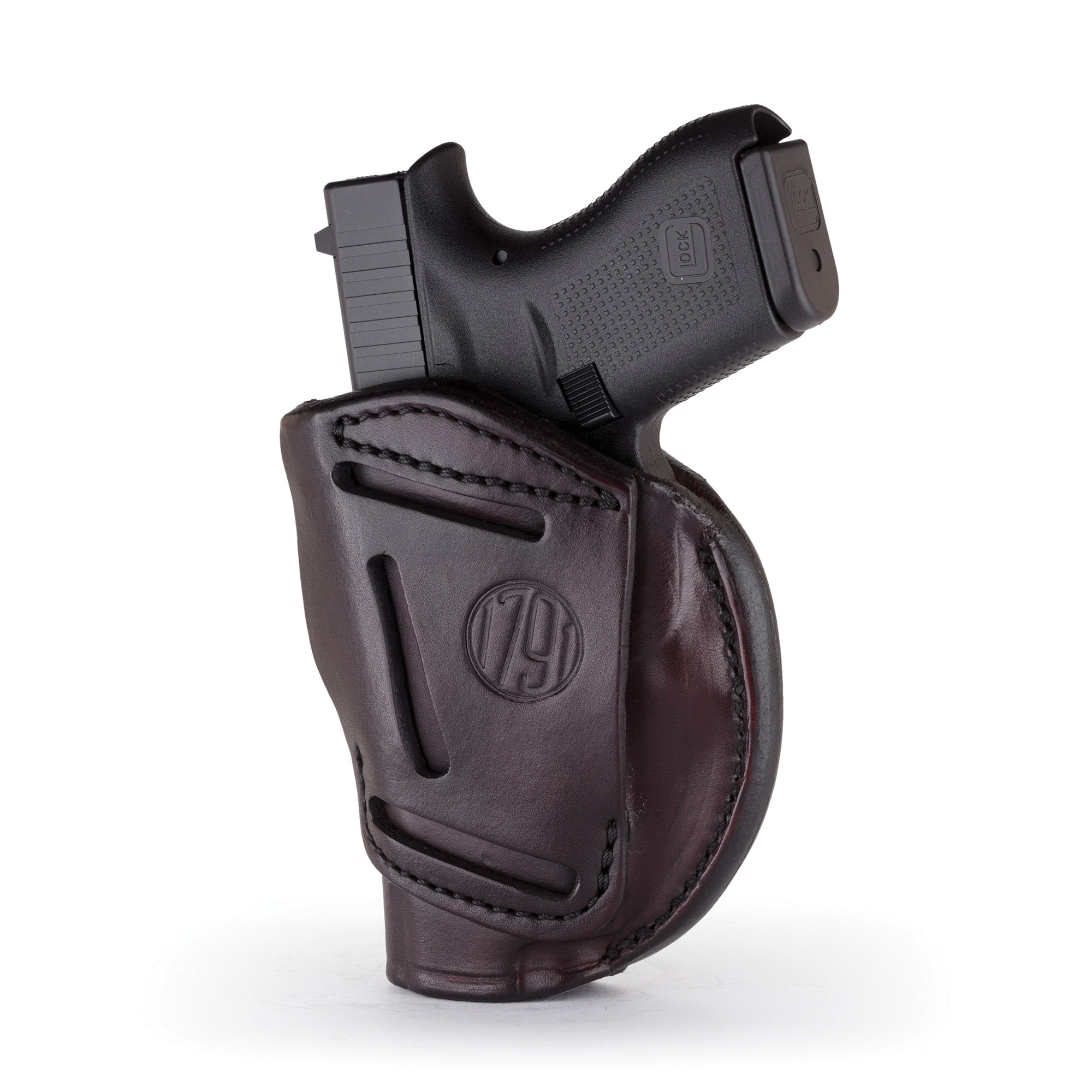 1791 Gunleather 4WH-4 Size 5 Right Hand IWB/OWB Concealment 4-Way Holster, Signature Brown - 4WH-5-SBR-R