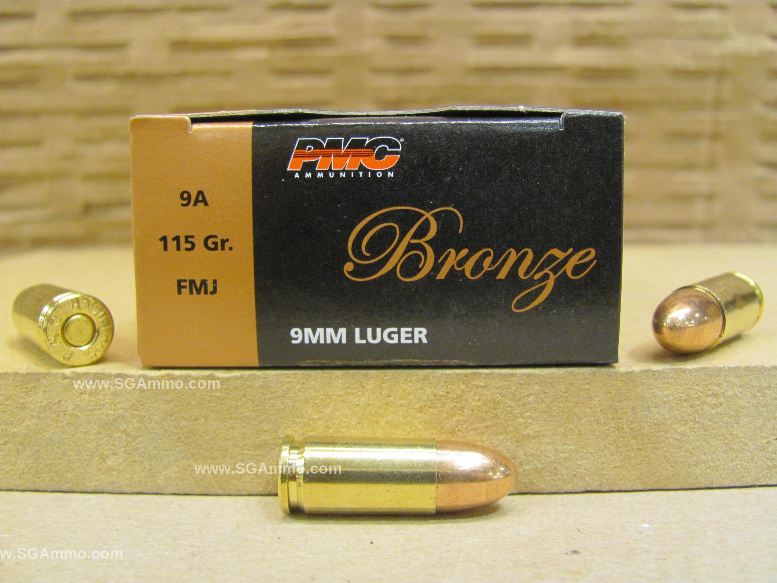 1000 Round Case – 9mm Luger 115 Grain FMJ – PMC Ammo – 9A