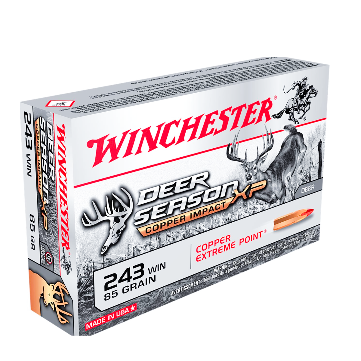 WINCHESTER COPPER IMPACT 243 – WIN 85GR 20RD 10BX/CS - No Credit Card Fees - Low, flat rate shipping