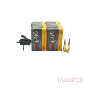 BUNDLE DEAL: Rise Rave 140 Flat Drop in AR-15 Trigger and 200 Rounds of Ammo - PMC 5.56 55 Grain