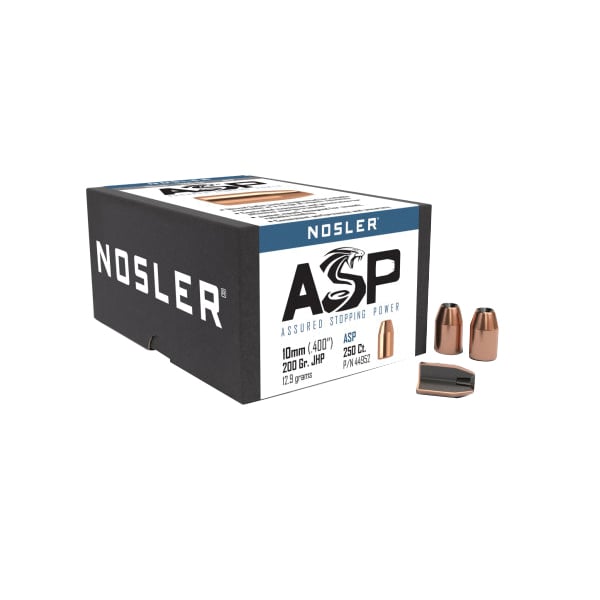 Nosler ASP 10mm JHP FB Pistol Bullet, 200 gr 0.400" 250rds