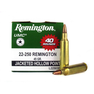 Remington Ammunition L22503B UMC  22-250 Rem 45 gr Jacketed Hollow Point (JHP) 40 Bx/ 10 Cs