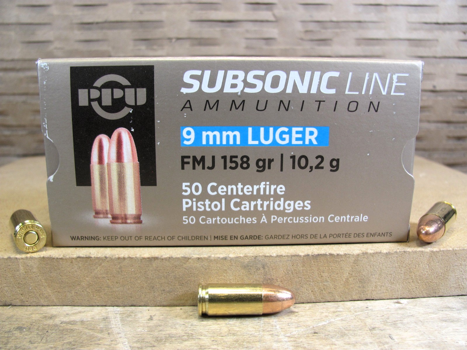 50 Round Box – 9mm Luger Subsonic 158 Grain FMJ Prvi Partizan Ammo – PPS9MM