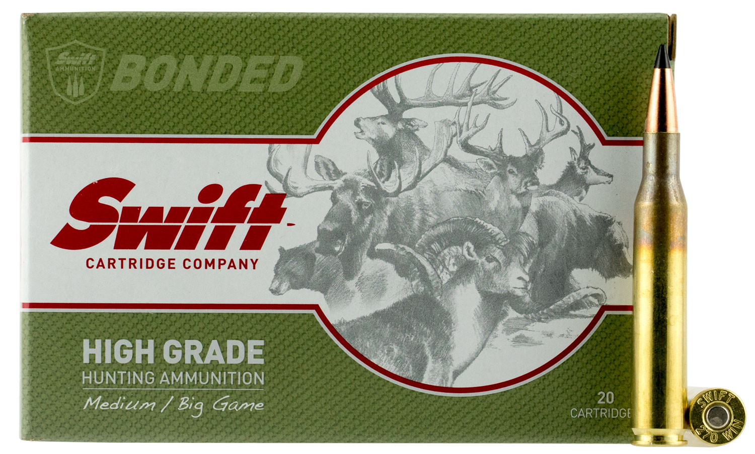 Swift Bullet Company Scirocco 130 gr Spitzer Boat Tail .270 Win Ammo, 20/box - 10036