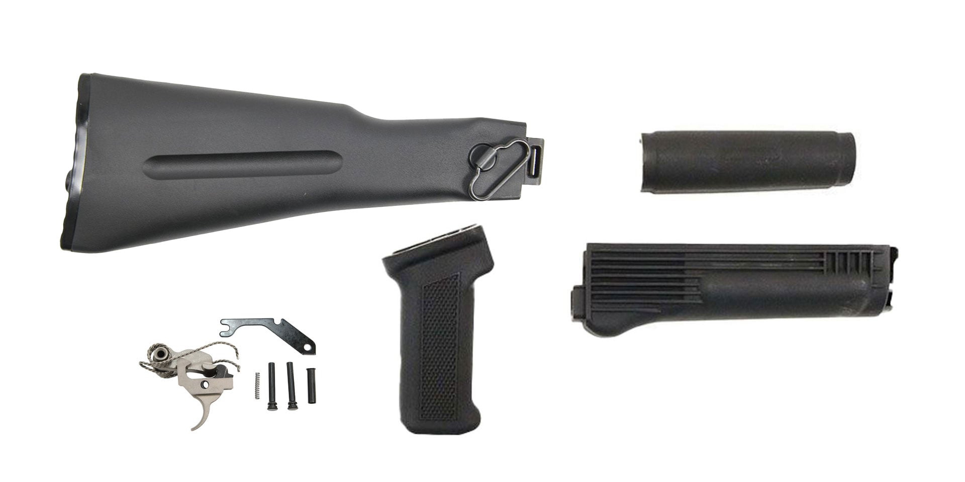 PSAK-47 Classic Black Side Folding Furniture Set w/ PSA Custom AK-47 Enhanced Polished Nickel Boron Fire Control Group