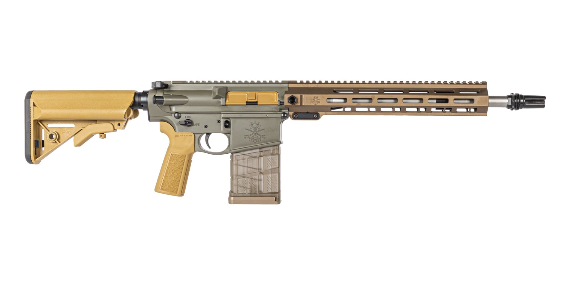 PSA Sabre-10A1 Forged 14.5" 6.5 Creedmoor Mid-Length Rifle w/ SilencerCo ASR Mount - Moss Green/Burnt Bronze Rail