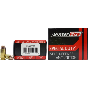 Honor Defense SinterFire Inc SF40125SD Special Duty (SD) 40 S&W 125 gr Lead Free Frangible Hollow Point - 20rd Box