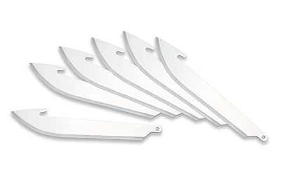 Outdoor Edge Razor EDC Blades, Plain 3" Blades, Drop Point, 6 Pack - RR30K6C