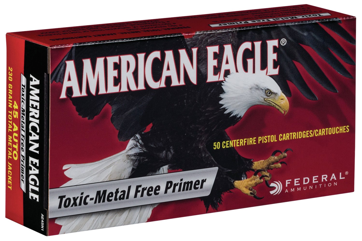 Federal AE45N1 American Eagle IRT 45ACP 230gr Total Metal Jacket 50 Per Box/20 Case - No Credit Card Fees - Low, flat rate shipping