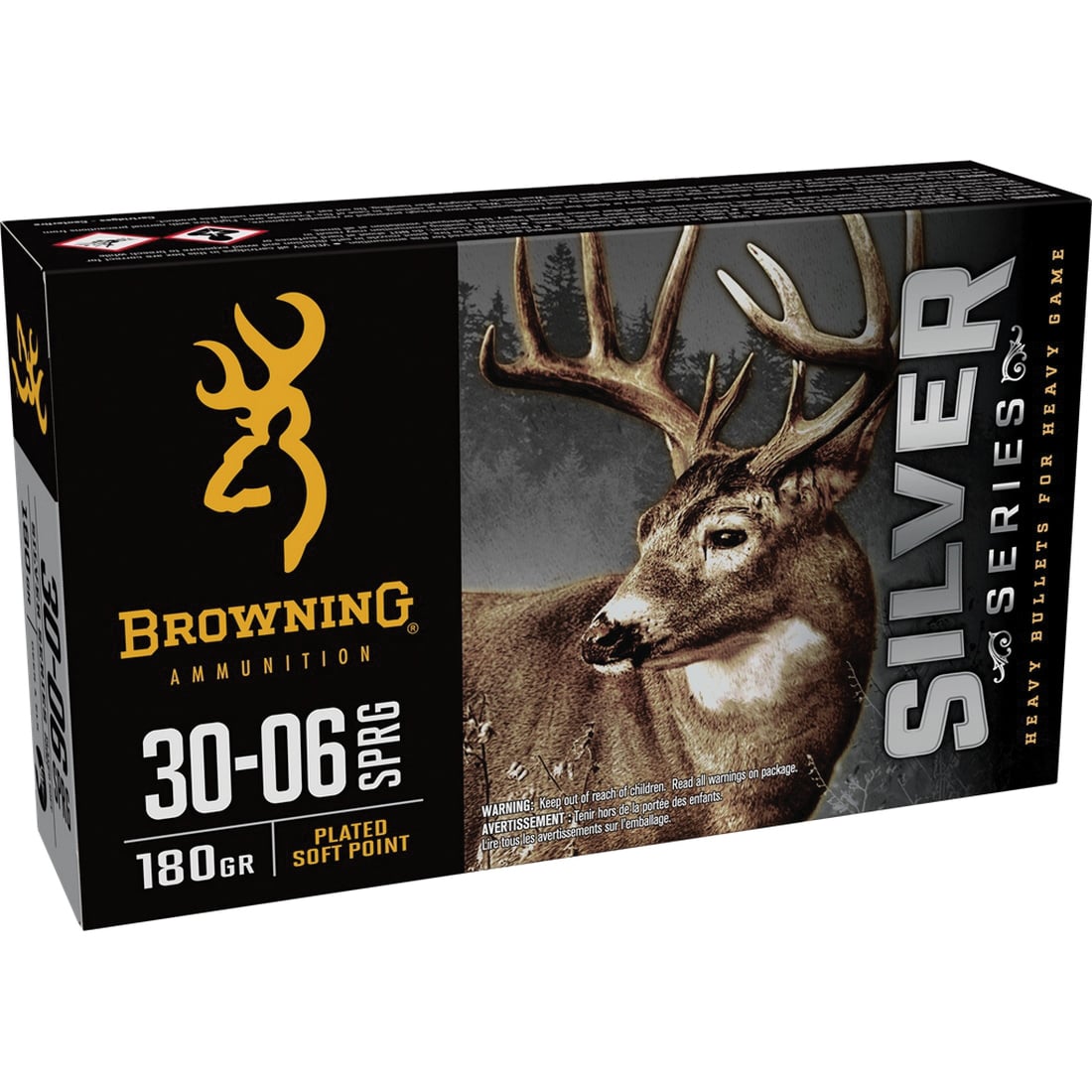 Browning Ammo B192630061 Silver 30-06Springfield 180gr Plated Soft Point 20 Per Box/10 Case - No Credit Card Fees - Low, flat rate shipping