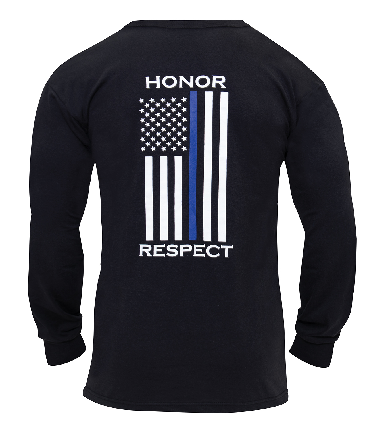Rothco Thin Blue Line Honor And Respect Long Sleeve T-Shirt - Medium