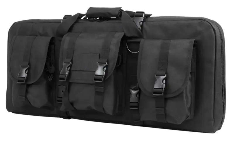 NcStar CVCPD2962B28 VISM Deluxe SubGun Case 28" Black PVC Fabric w/ Exterior Pockets Zippers Padding for 2 AR or AK Pistols