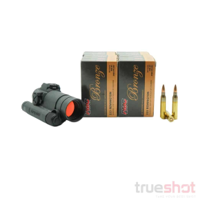 BUNDLE DEAL: Aimpoint Comp M4s Red Dot Rifle Sight and 200 Rounds of Ammo - PMC 223 55 Grain