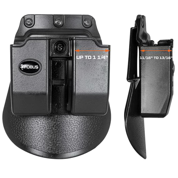 Fobus Double Magazine Pouch for 9mm/.40 (Except Glock), Matte Black - 6909NDP