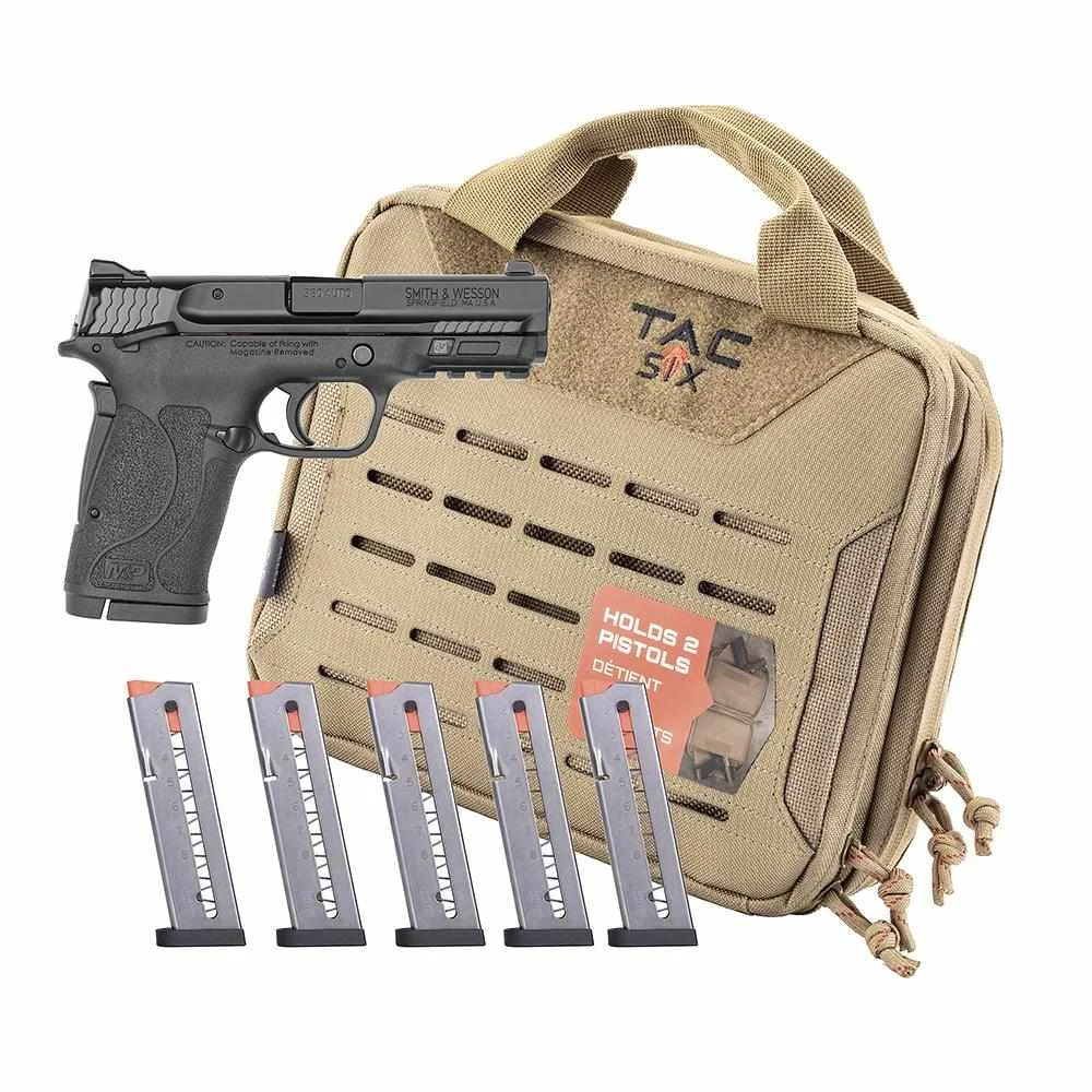 Smith Wesson M Shield EZ M2.0 Handgun Bundle .380 Auto 8rd Magazines (5) 3.68" Barrel Black with Case