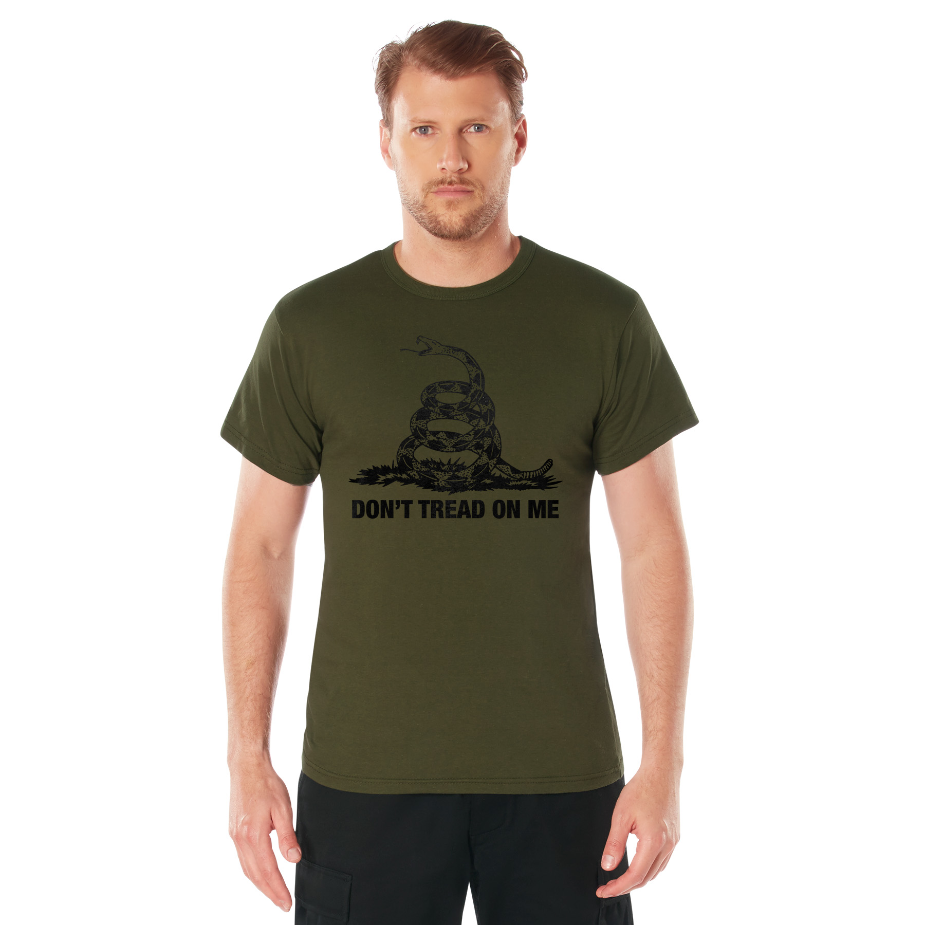 Rothco Dont Tread On Me T-Shirt - Olive Drab, Large