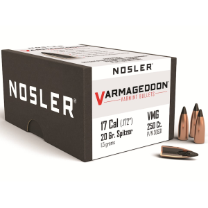 Nosler Varmageddon 17 Caliber (172 Diameter) Bullets 20 Grain Polymer Tip Box of 250