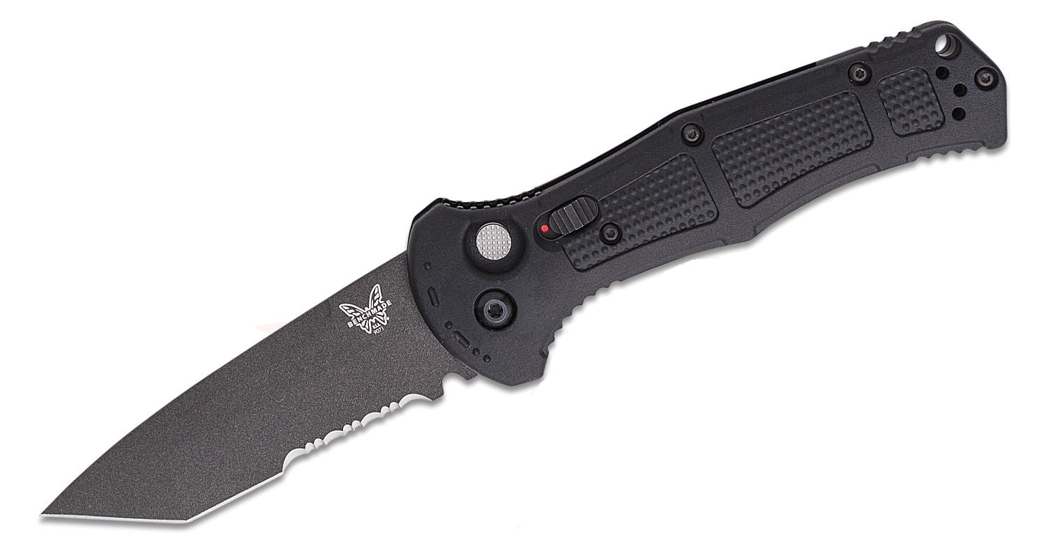 Benchmade Claymore Folding Tanto Knife Serrated, Black - 9071SBK