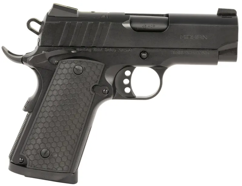 EAA GIRSAN 391041 MC1911 SC Influencer Sub-Compact 45 ACP 6+1 3.40" Blued Steel Barrel, Black Cerakote Optic Ready/Serrated Steel Slide Frame w/Picatinny Rail Beavertail, Gray Polymer Grip