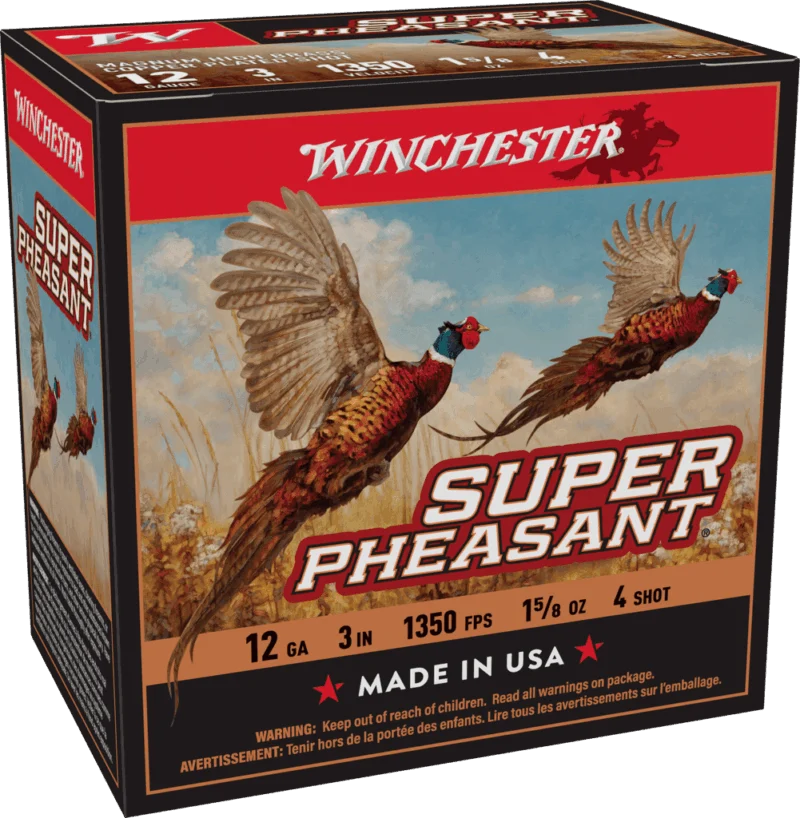 WINCHESTER SUPER PHEASANT MAGNUM H.V. 12GA 3" #4 1-5/8" 25RD BX 250RD CASE