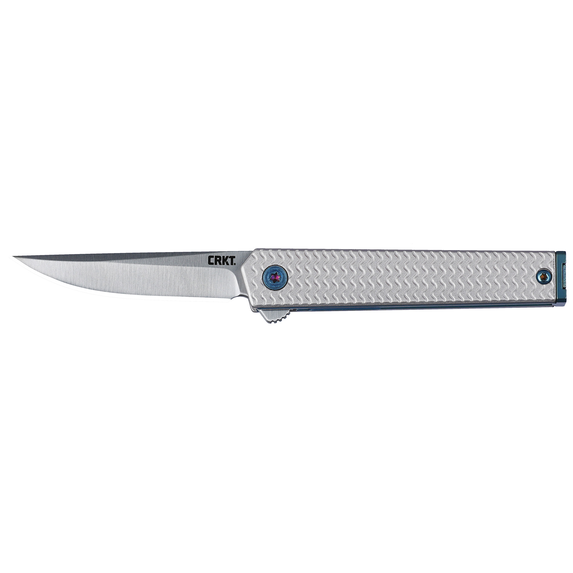 CRKT CEO Microflipper Folding Drop Point Knife, Silver - 7081