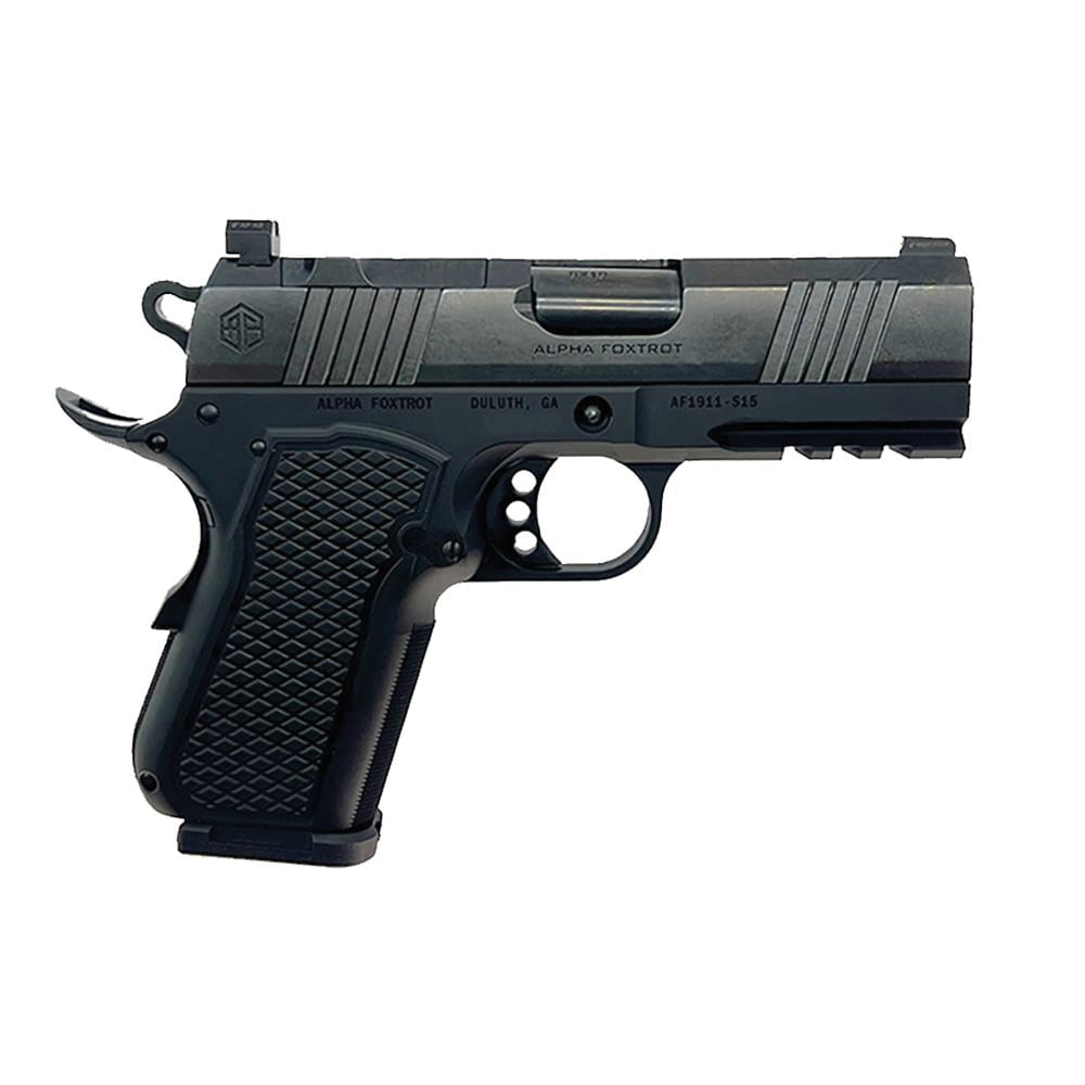 Alpha Foxtrot AF1911-S15 AMBI-BOB 9mm 3.50" 15rds, Black