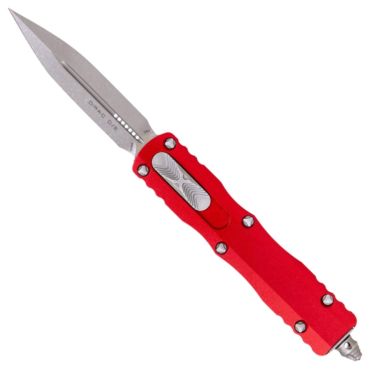 Microtech Dirac D/E Apocalyptic OTF Dagger Knife, Red - 225-10APRD