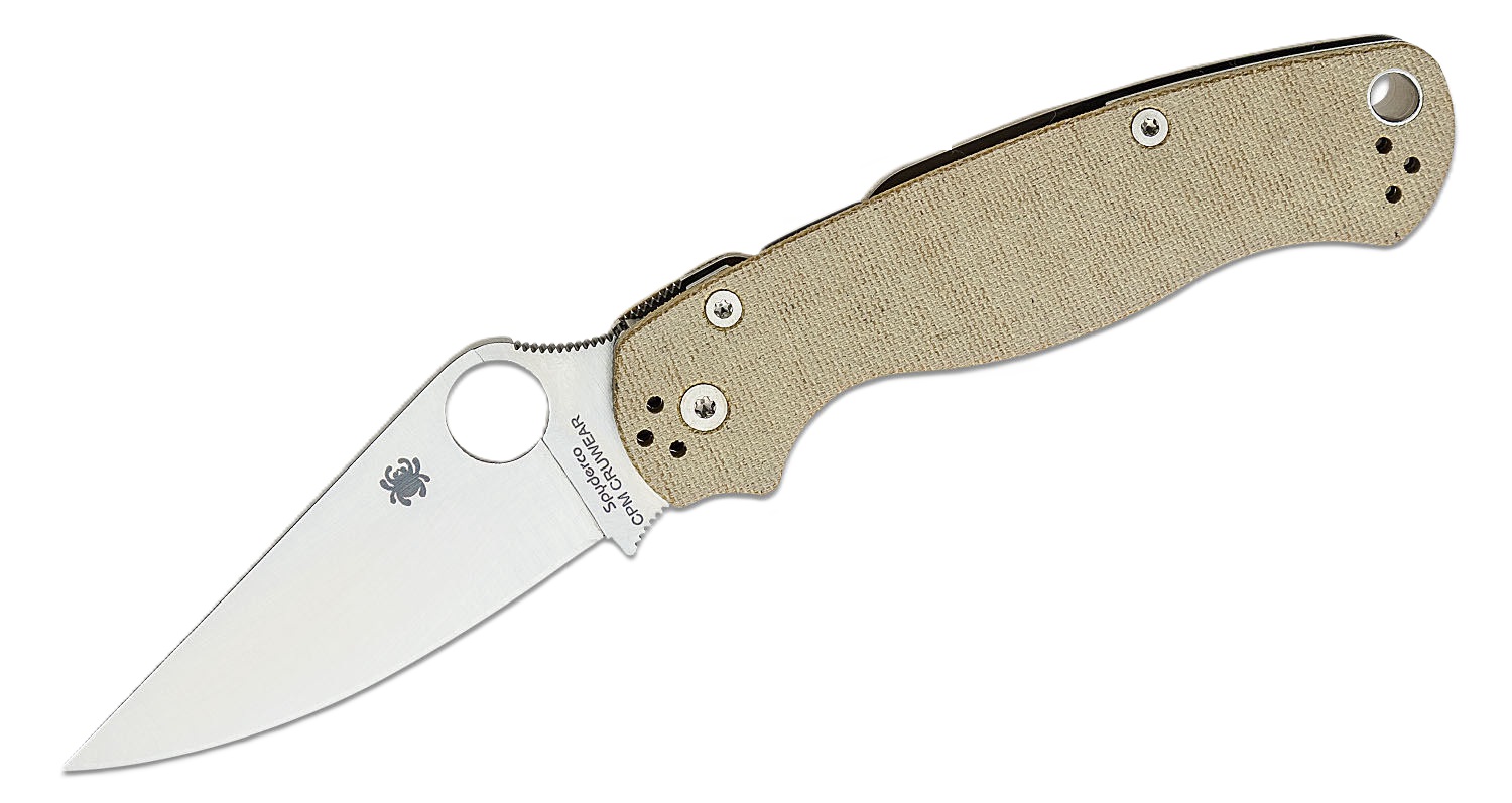 Spyderco Para Military 2 Folding Clip Point Knife, Brown - C81MPCW2