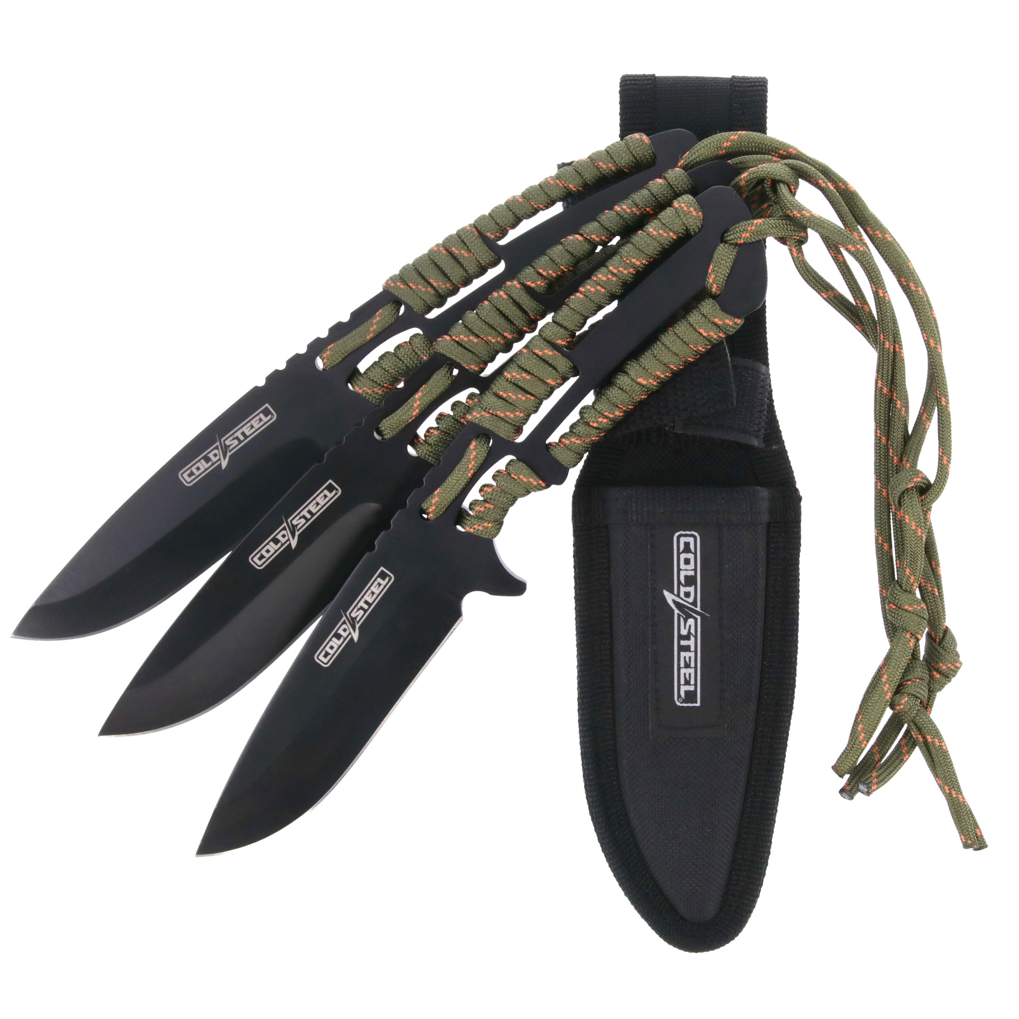 Cold Steel Throwing Knife Set 4.4" Clip Point Fixed Blade Knife, Black - CSTH44KVD3PK