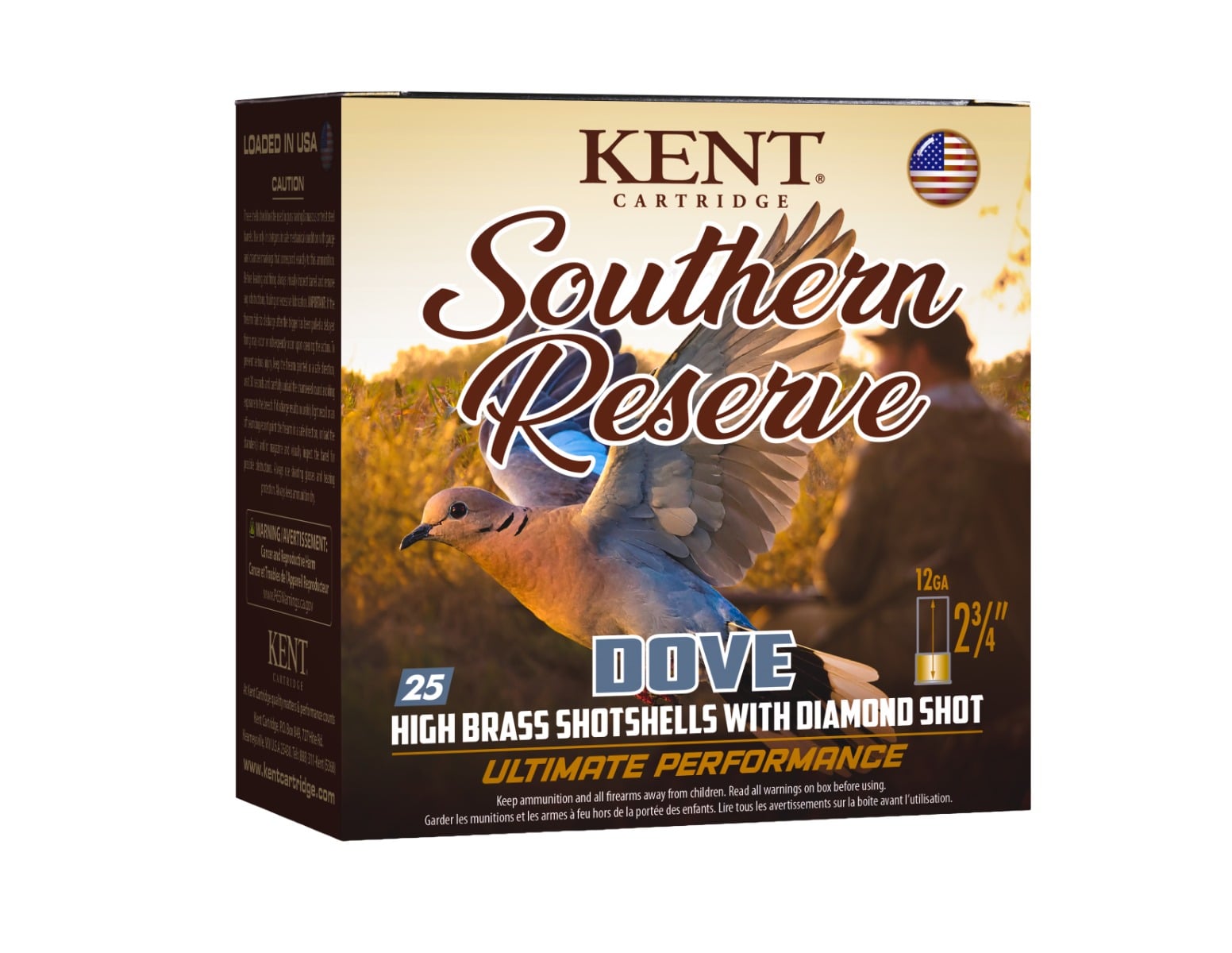 Kent Southern Reserve Dove 12 GA 2-3/4" 1-1/8oz #7.5 Shot Ammo, 25 rds - K12SR3275