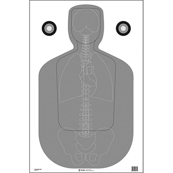 Action Target TQ-21 Qualification Target w/Vital Anatomy, White/Gray