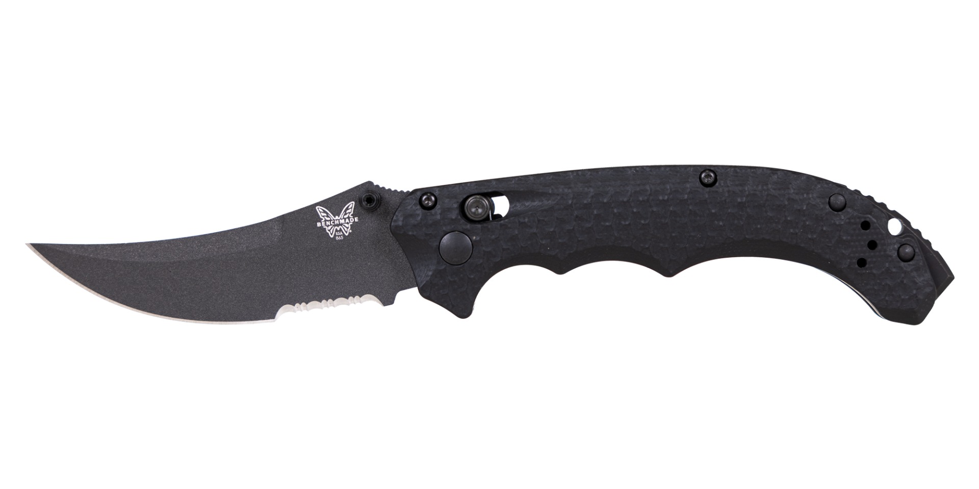 Benchmade Mini Bedlam Folding Scimitar Knife, Black - 865SBK