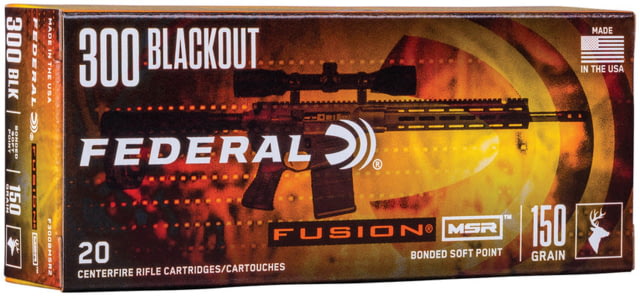Federal MSR 300 Blackout 190 Grain Subsonic Expanding Brass Rifle Ammo 20 Rounds