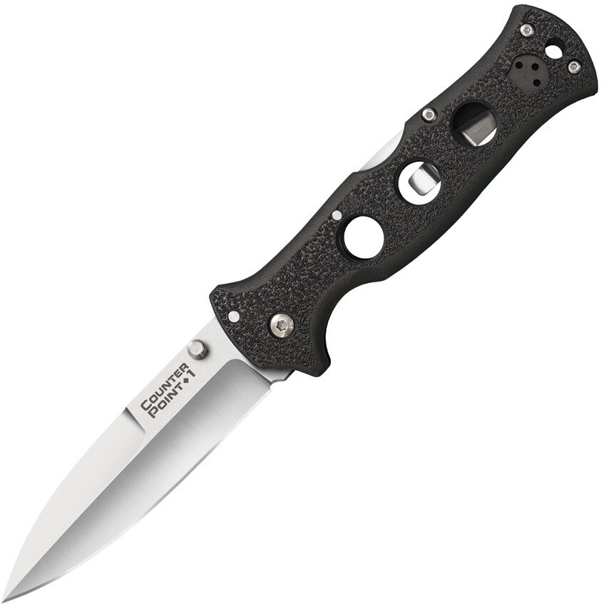 Cold Steel I Folding Knife Sharp Spear Point Blade in Stealthy Black - CS-10AB