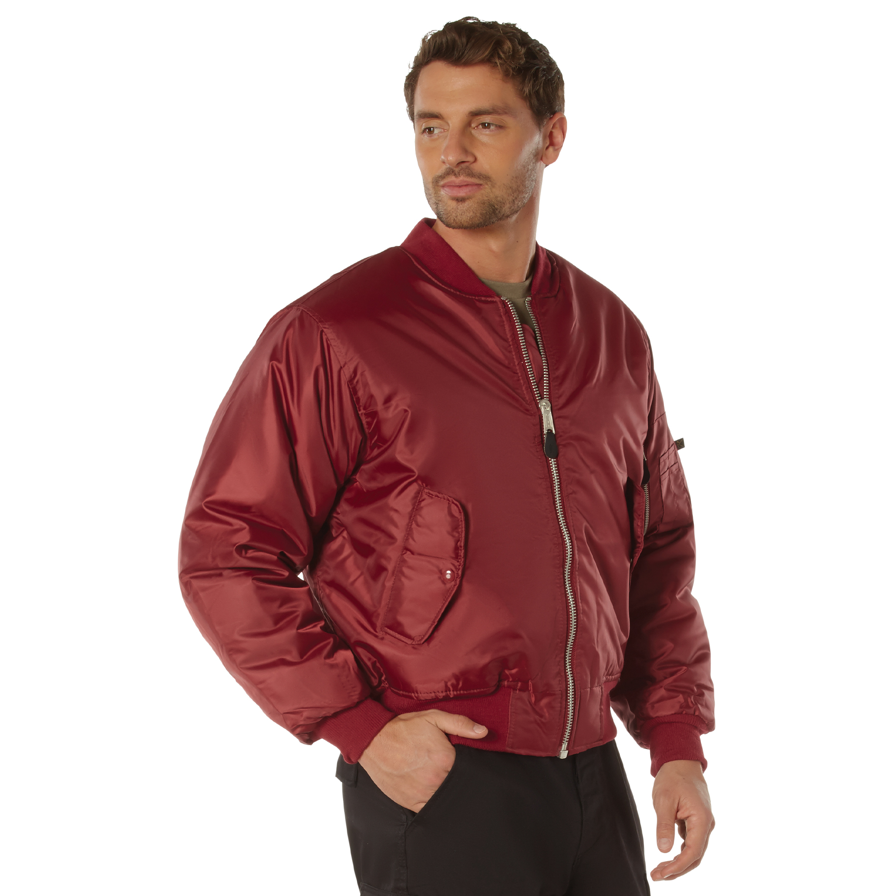 Rothco Ma-1 Flight Jacket - Red, Large