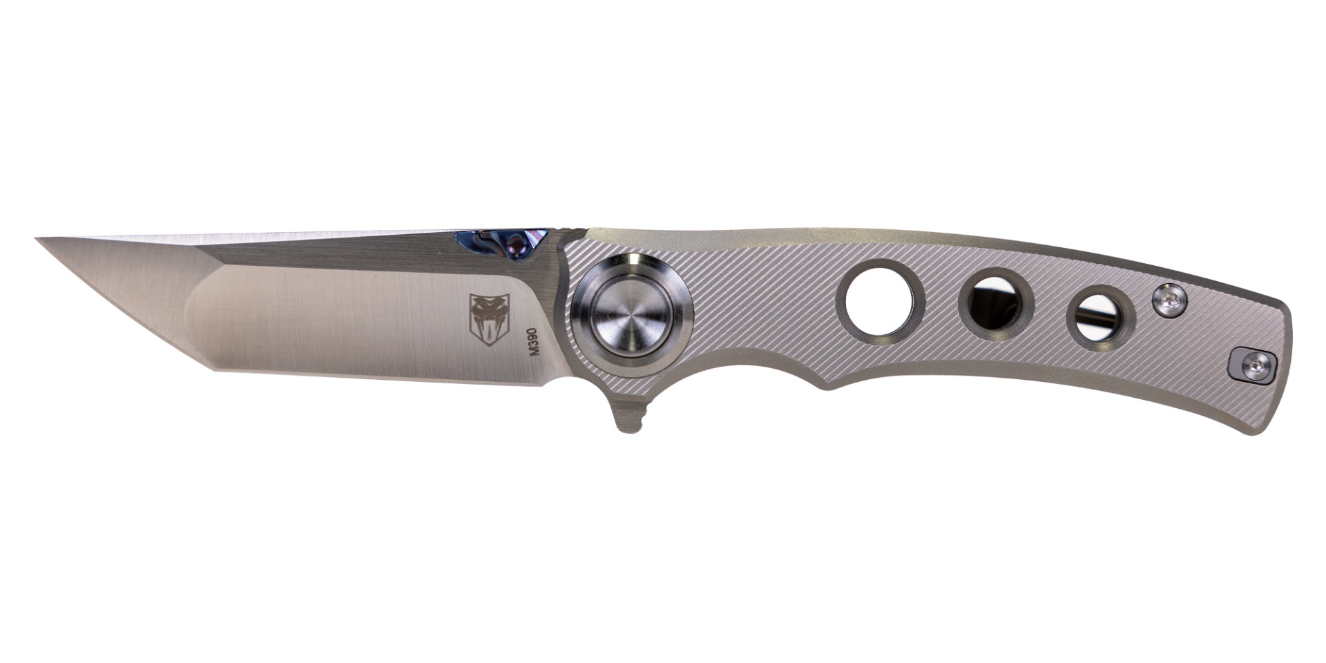 CobraTec Knives Maverick Folding Tanto Knife, Silver - CTMVKM390TNS