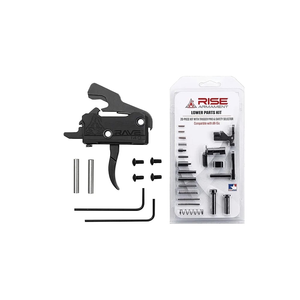Rise Armament Single-Stage Curved Trigger and Lower Parts Kit, Black - Precision and Reliability - T017-12003