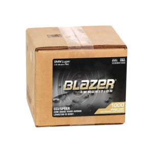 CCI Blazer Brass 9mm Luger 115 Gr FMJ 1000 Rounds Brass