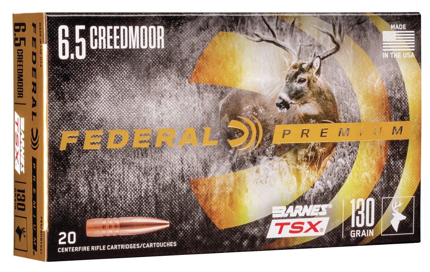Federal Premium Rifle Ammo 6.5 Creedmoor 130 gr. Barnes TSX 20 rd. - No Credit Card Fees - Low, flat rate shipping