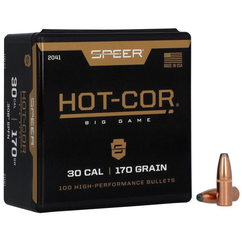 Speer Hot-Cor .308 Cal FNSP Rifle Bullet, 170 gr 0.308" 100rds