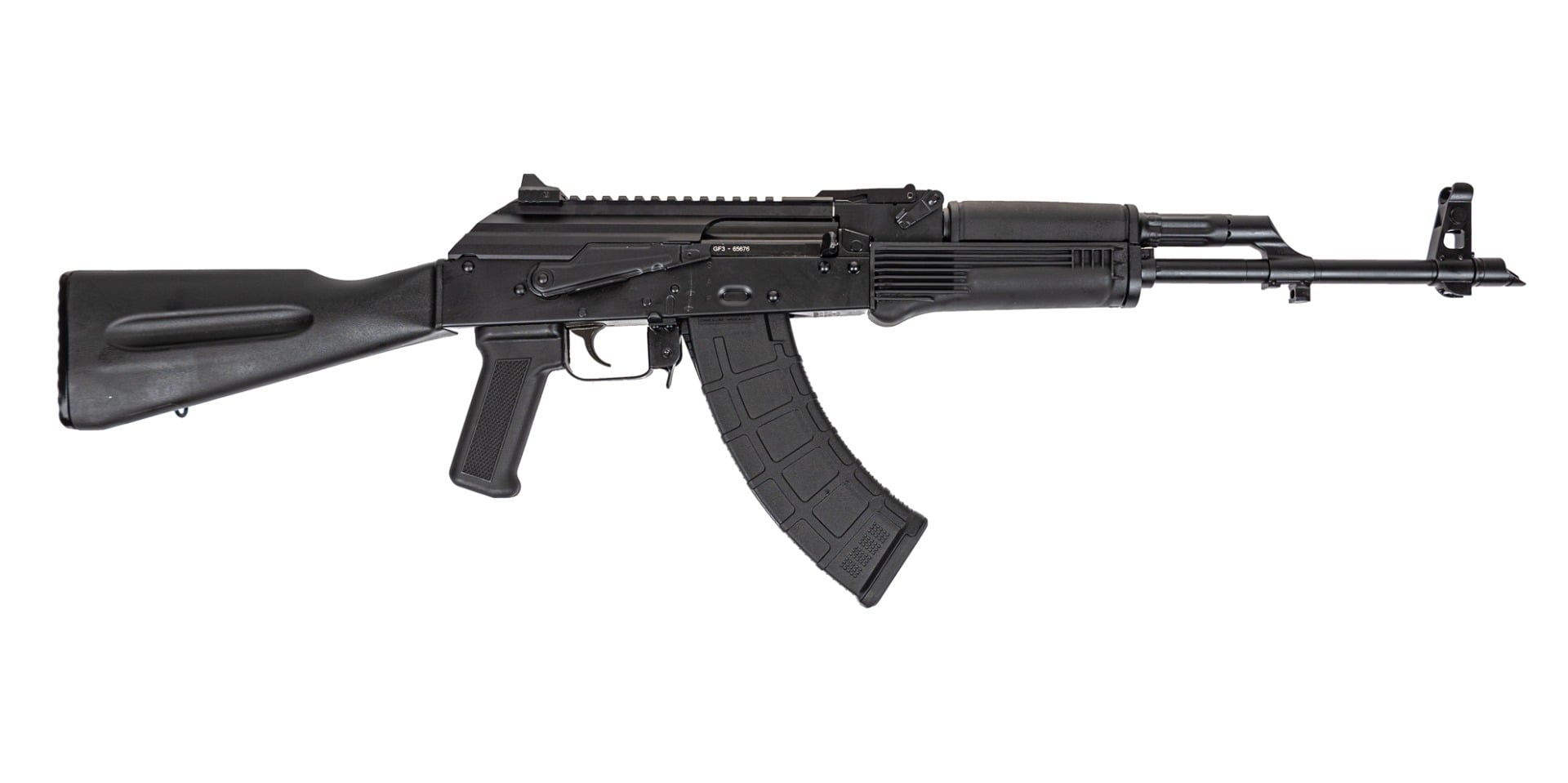 PSA AK-47 GF3 Forged Classic Polymer Rifle, Black with Hinged Dust cover